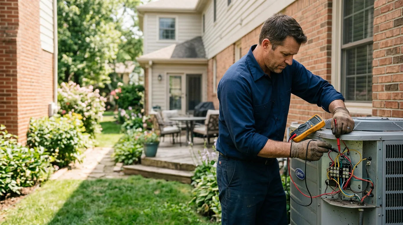 HVAC technician working near Hampton, TN